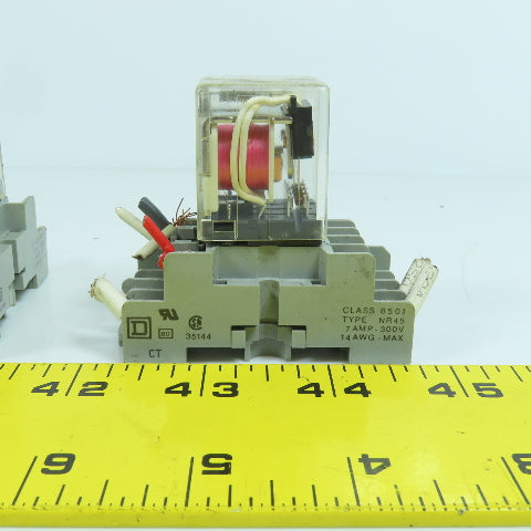Magbecraft LR41893-8M 3A 1/10HP 120VAC Relay W/ Square D Base NR45 Lot Of 9