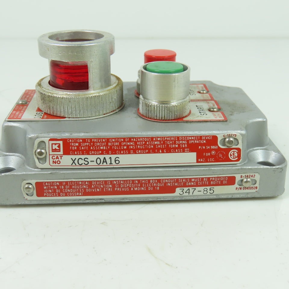 Killark XCS-0A16 347-85 Hazardous Location Control Station Cover 220VAC