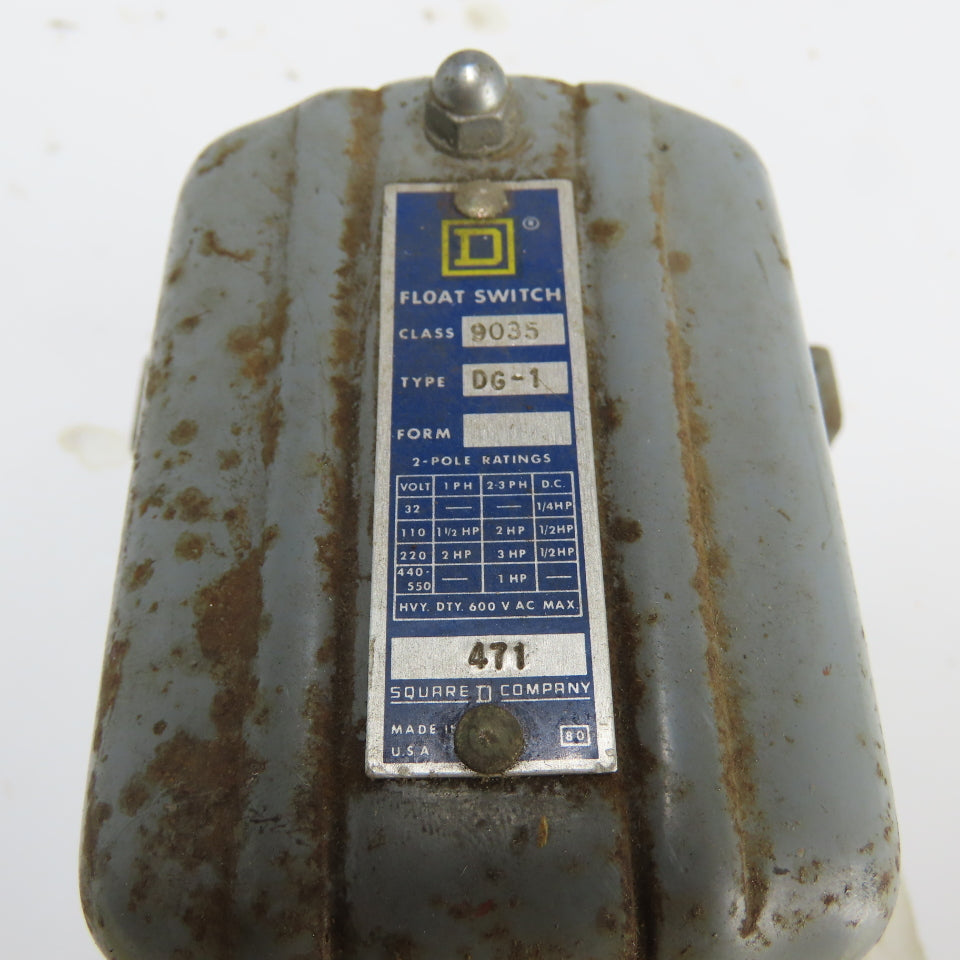 Square D 9035 DG-1 Open Tank Float Switch 2-Pole 600VAC