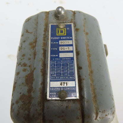 Square D 9035 DG-1 Open Tank Float Switch 2-Pole 600VAC