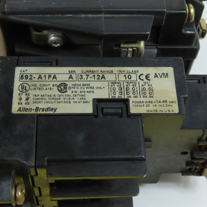 Allen Bradley 509-AOD-A1F Nema Size 0 Motor Starter 5HP 120V Coil W/592-A1FA