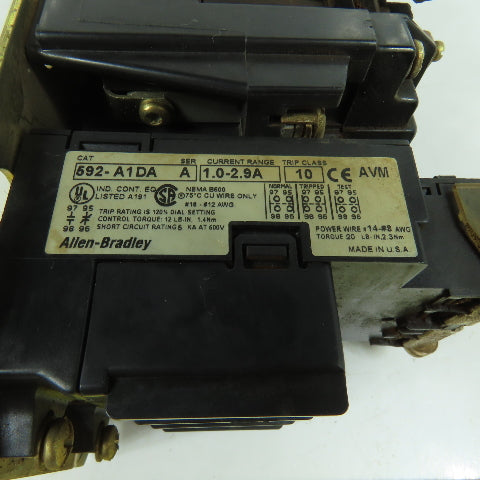 Allen Bradley 509-AOD-A1D Nema Size 0 Motor Starter 5HP 120V Coil W/592-A1DA