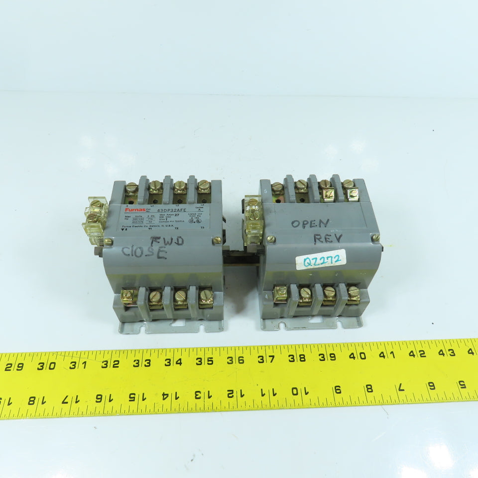Furnas 43DP32AFE Size 1 Reversing Motor Starter 27A 10HP 120V Coil 600V Max