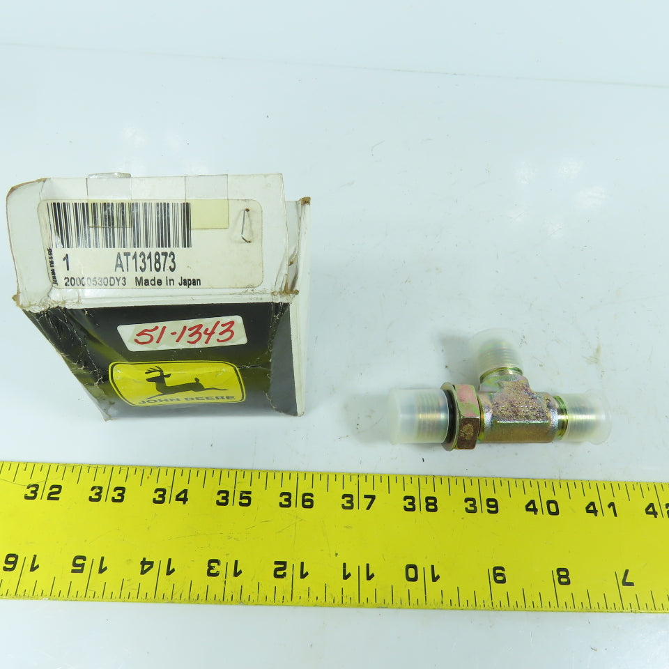 John Deere AT131873 4217343 Hydraulic Tee Fitting NEW