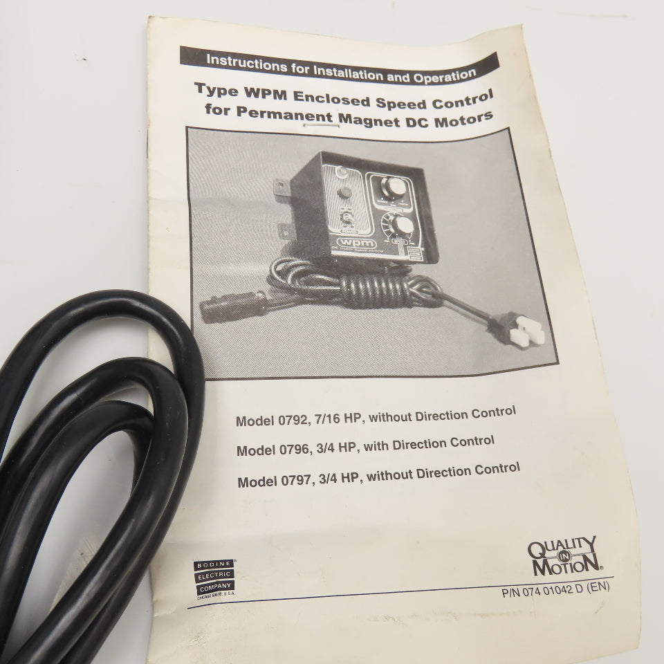 Bodine Dorner 62MD1134 115V Input DC Motor Speed Controller 0-130VDC