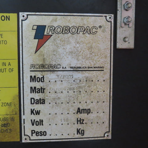Robopac T/2001 Automatic Robot Pallet Stretch Wrapper Machine 76" H
