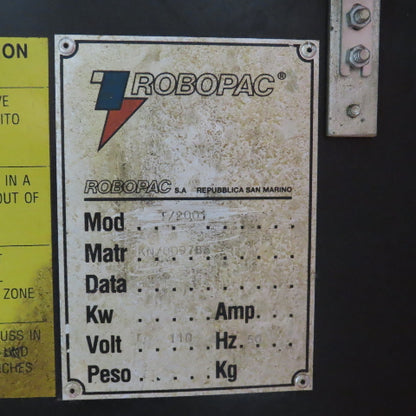 Robopac T/2001 Automatic Robot Pallet Stretch Wrapper Machine 76" H