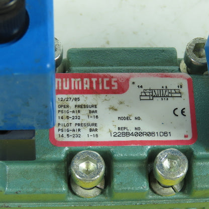 Numatics 122BB400R061D61 Pneumatic Directional Valve 5/2 Position 24VDC Coil