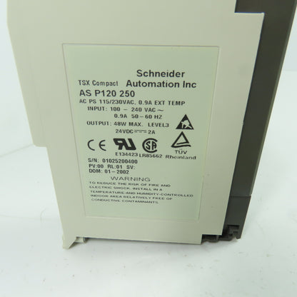 Schneider AS-P120-250 TSX Compact Power Supply 100-240VAC In 24VDC 48W Out