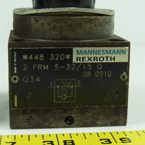 Rexroth 2 FRM 5-32/15 Q 2 Way Flow Control Valve (1 Damaged) Lot Of 2