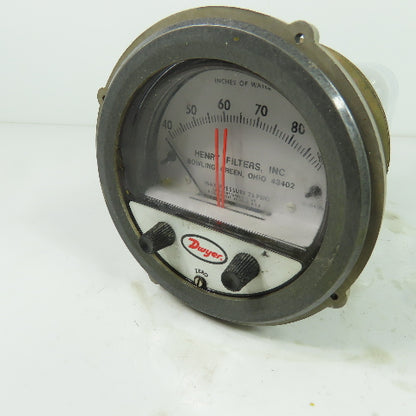 Dwyer Photohelic Gage 120VAC 40-90" Of Water 25PSI