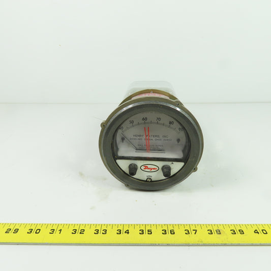 Dwyer Photohelic Gage 120VAC 40-90" Of Water 25PSI