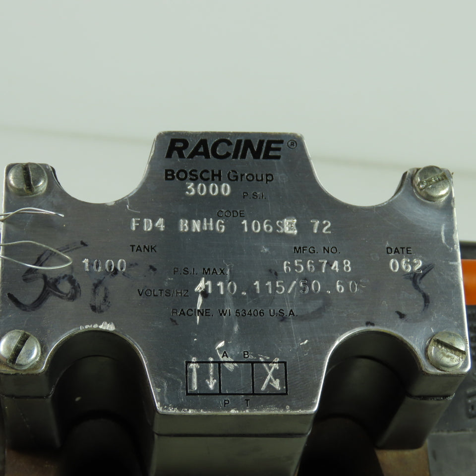 Racine FD4-BNHG-106SE-72 Hydraulic Solenoid Valve 115V 1000PSI FD4-DNKS-102SE-52