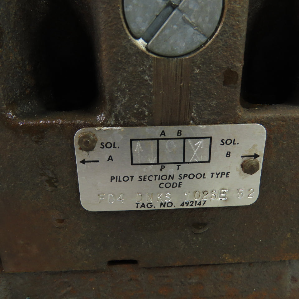 Racine FD4-BNHG-106SE-72 Hydraulic Solenoid Valve 115V 1000PSI FD4-DNKS-102SE-52