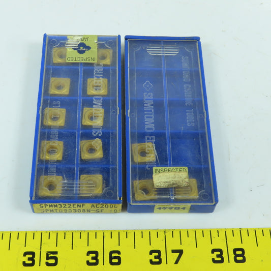 Sumitomo SPMT090308N-SF Square Turning Carbide Inserts 3/8" IC Lot Of 13
