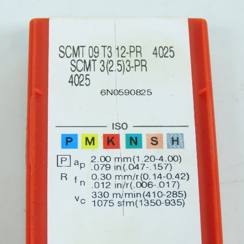 Sandvik SCMT 09 T3 12-PR Square Turning Carbide Inserts 4025 3/8" IC Lot Of 10