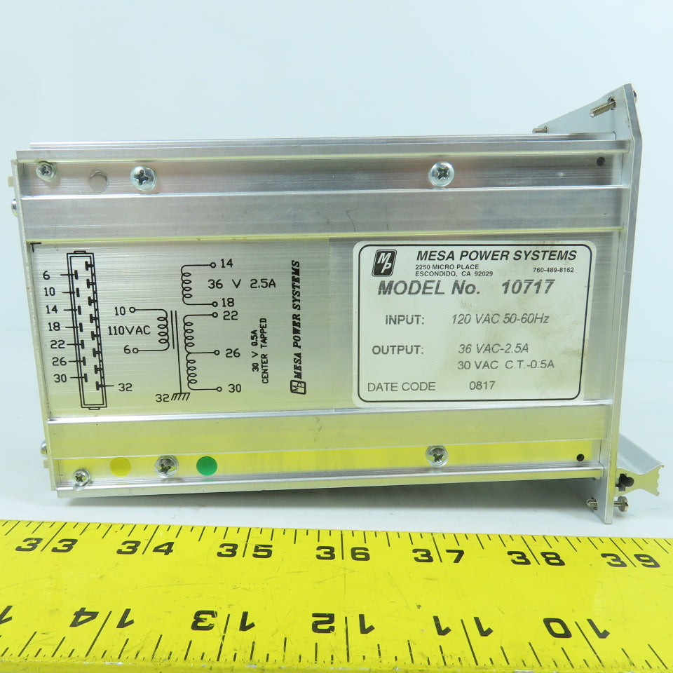 Mesa Power Durr 61304 10717 30/36VAC 2.5A Power Supply Transformer120VAC Input