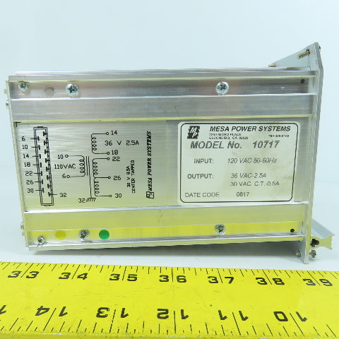 Mesa Power Durr 61304 10717 30/36VAC 2.5A Power Supply Transformer120VAC Input