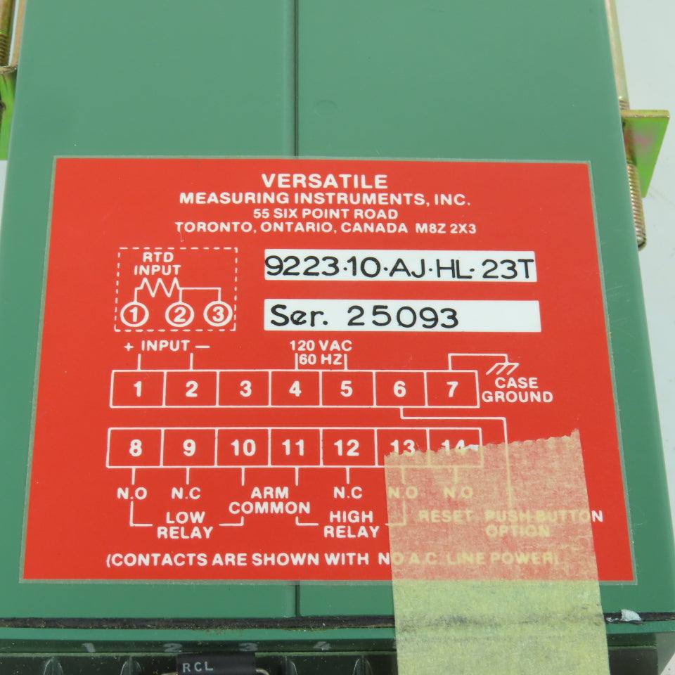 Versatile 9223-10-AJ-HL-23T Panel Mount Temperature Gauge 50-300°F