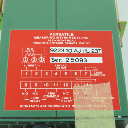 Versatile 9223-10-AJ-HL-23T Panel Mount Temperature Gauge 50-300°F