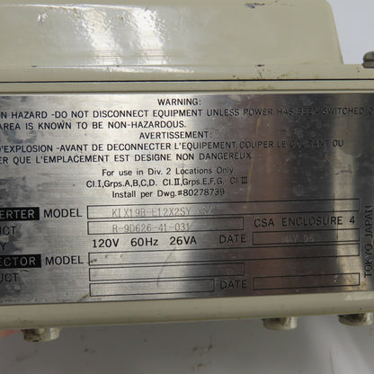 Yamatake Honeywell KIX19B-E12X2SY-XSX 120V Flow Meter 60Hz 26VA CSA Enclosure 4