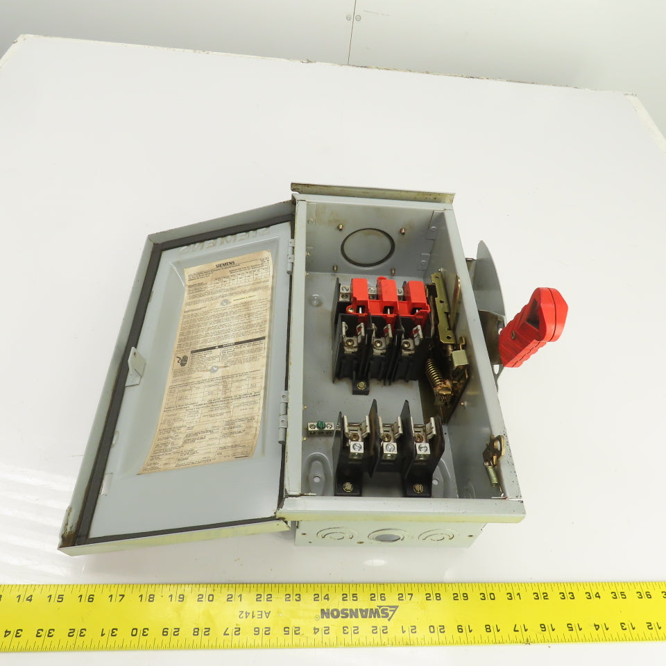 Siemens HFC361R 30A 600V 3-Phase Fusible Heavy Duty Safety Disconnect Switch