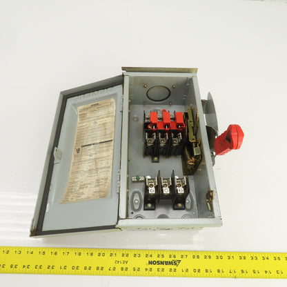 Siemens HFC361R 30A 600V 3-Phase Fusible Heavy Duty Safety Disconnect Switch