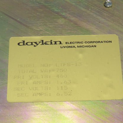 Daykin LTFS-13 Transformer Disconnect 460V 1.63 Pri 115V 6.52 Sec 750VA