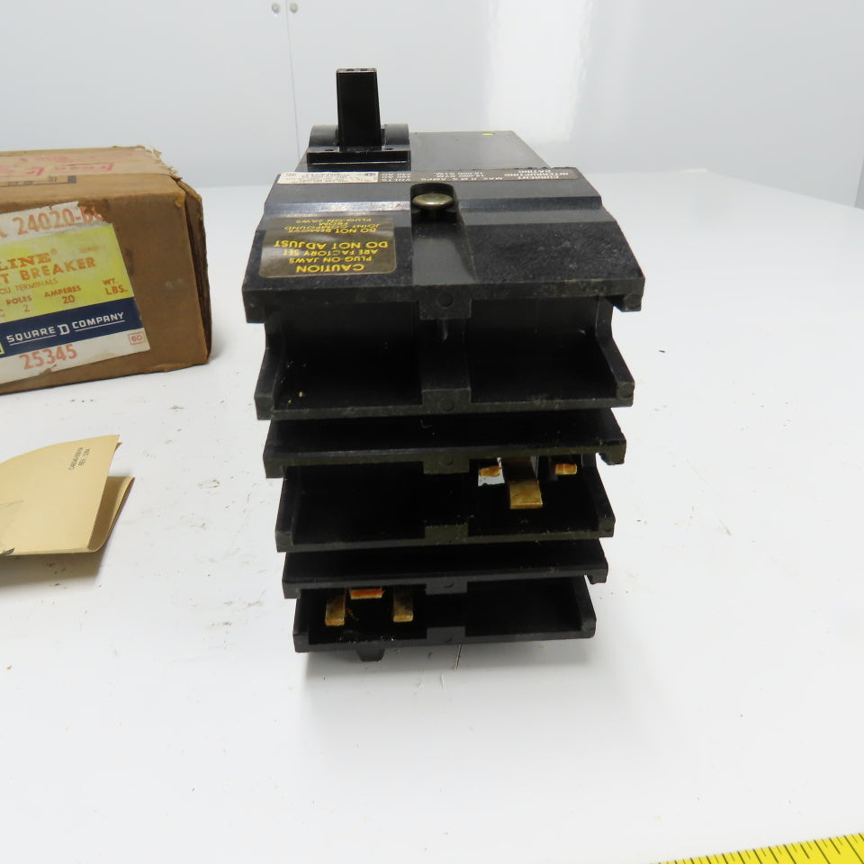 Square D FA-24020-BC 2-Pole Circuit Breaker 20A 480VAC 250VDC NEW