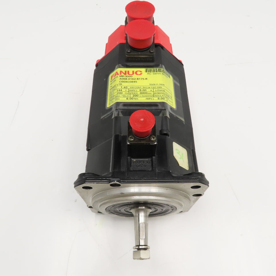 Fanuc A06B-0162-B175-R 1.4kW 3000RPM 3Ph AC Servo Motor W/ Brake Encoder