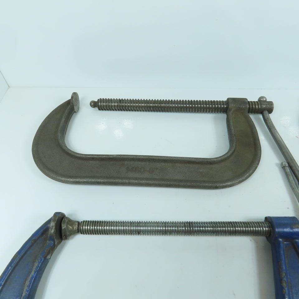 Lot Of 4 Misc. Brands 8" C-Clamps 4", 3-1/4" Throats 4-Pieces