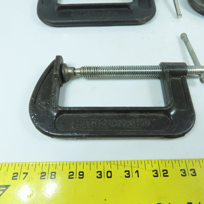Lot Of 4 Misc. Brands 4" & 5" C-Clamps 2-1/4" Throats 4-Pieces