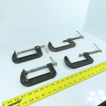 Lot Of 4 Misc. Brands 4" & 5" C-Clamps 2-1/4" Throats 4-Pieces