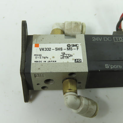 SMC VK332-5HS-M5-F Pneumatic Solenoid Valve 24VDC Coil 0.7MPa 1/16" NPT