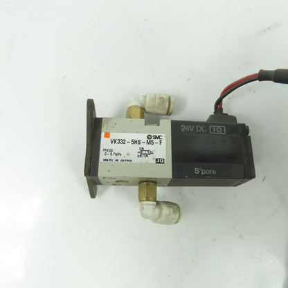 SMC VK332-5HS-M5-F Pneumatic Solenoid Valve 24VDC Coil 0.7MPa 1/16" NPT