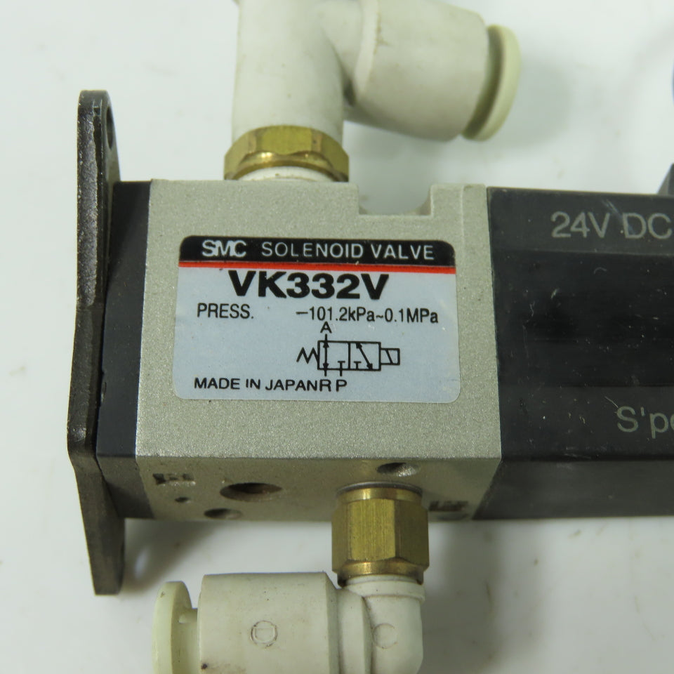 SMC VK332V Pneumatic Solenoid Valve 24VDC Coil 101.2kPa-0.1MPa 1/8" NPT