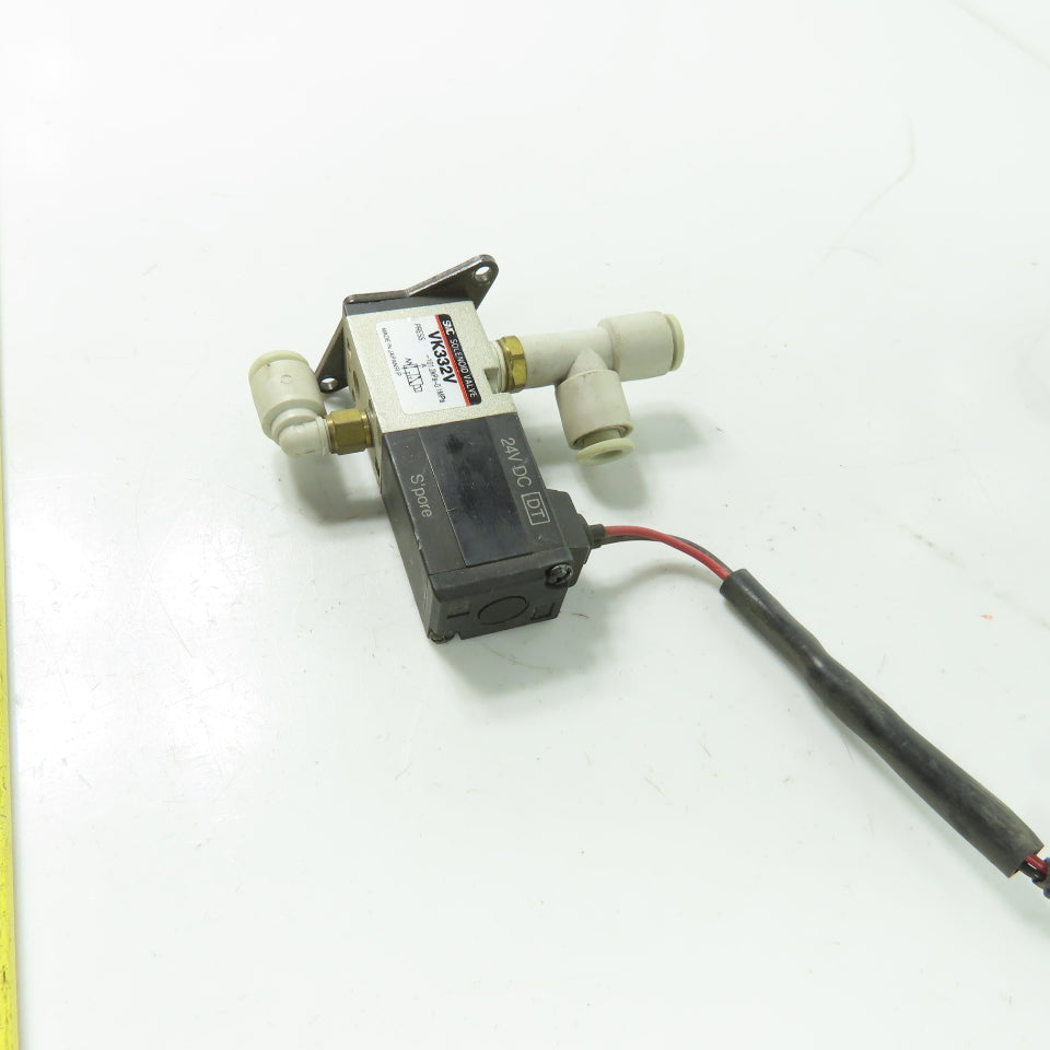 SMC VK332V Pneumatic Solenoid Valve 24VDC Coil 101.2kPa-0.1MPa 1/8" NPT