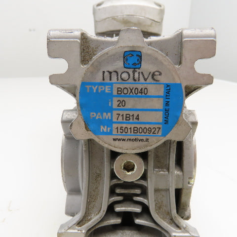 Motive BOX040 20:1 Ratio 0.30kW 3Ph Right Angle Gear Motor 230-480V 50/60Hz