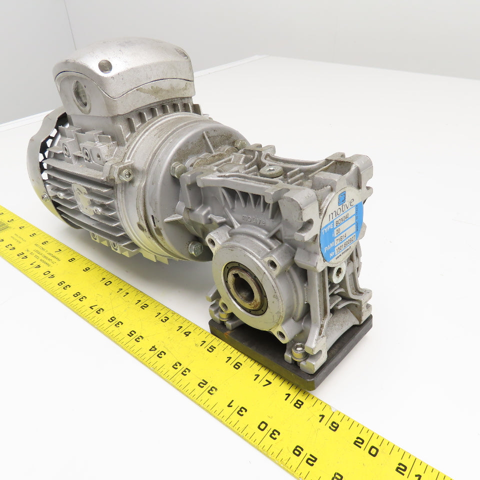 Motive BOX040 20:1 Ratio 0.30kW 3Ph Right Angle Gear Motor 230-480V 50/60Hz