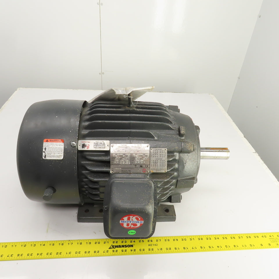 US Motors Nidec H15P2D 15HP Electric Motor 1775RPM 208-230/460V 3PH 254T Frame