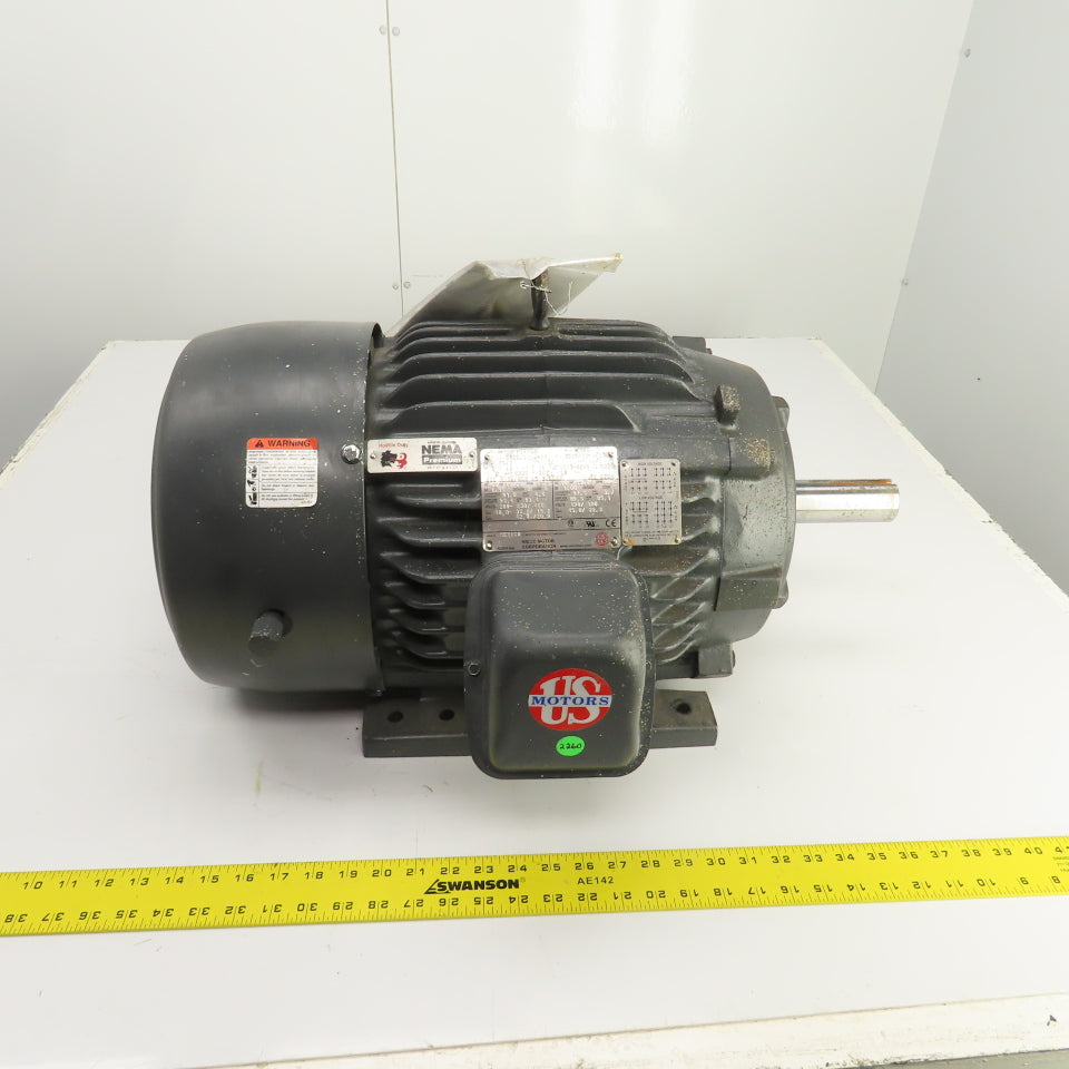 US Motors Nidec H15P2D 15HP Electric Motor 1775RPM 208-230/460V 3PH 254T Frame