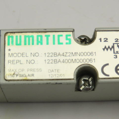Numatics 122BA4Z2MN00061 5/2 Position Pneumatic Direction Control Valve 24VDC