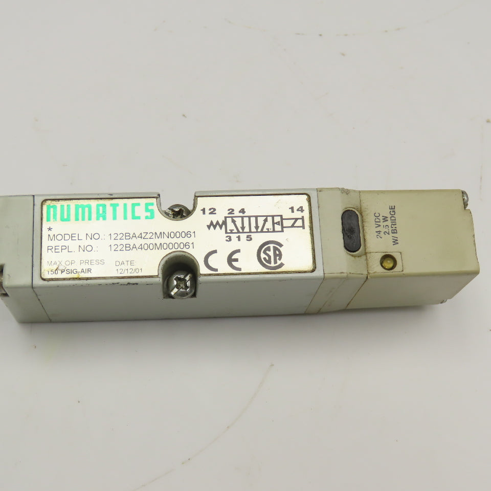 Numatics 122BA4Z2MN00061 5/2 Position Pneumatic Direction Control Valve 24VDC