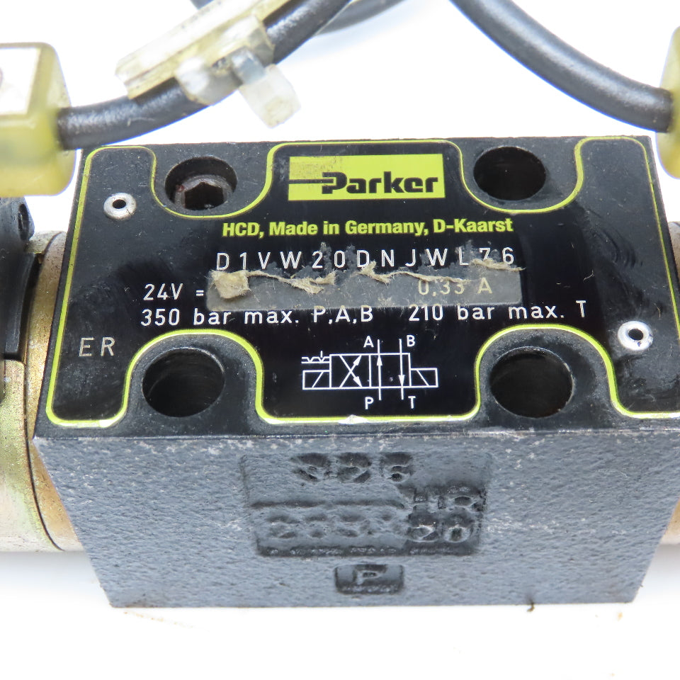 Parker D1VW20DNJWL76 4/2 Position Hydraulic Directional Valve 24VDC