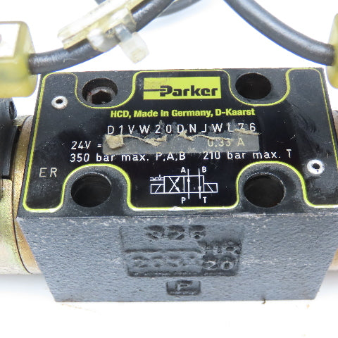Parker D1VW20DNJWL76 4/2 Position Hydraulic Directional Valve 24VDC