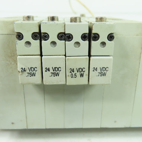 Numatics R2FBW4Z3ML00061 Pneumatic Solenoid Valve Manifold Block 100PSI 24VDC