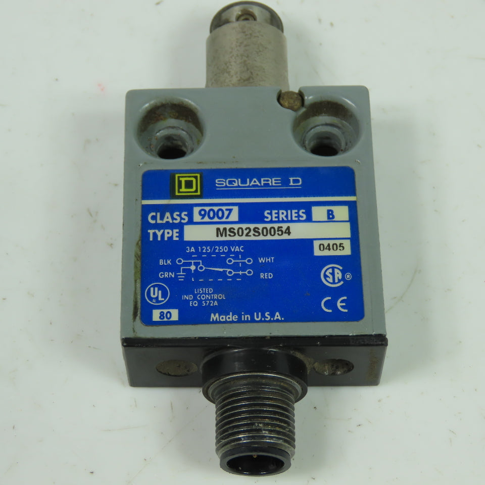Square D MS02S0054 Ser B Limit Switch Roller Plunger Class 9007 250VAC
