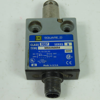 Square D MS02S0054 Ser B Limit Switch Roller Plunger Class 9007 250VAC