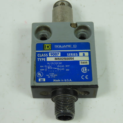 Square D MS02S0054 Ser B Limit Switch Roller Plunger Class 9007 250VAC