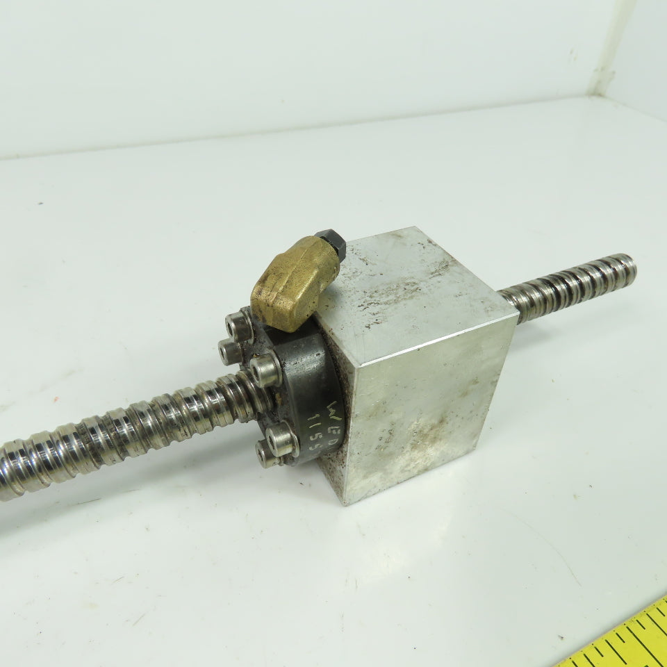 11.5mm OD Single Start Ball Screw 13-1/2" Screw 5mm Lead 16-3/4" OAL